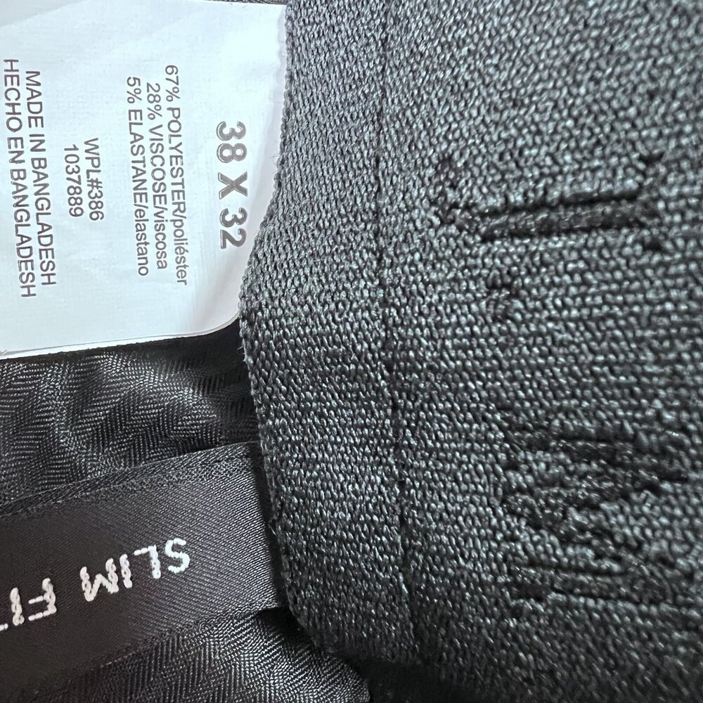 J.M Haggar Pants Slim Fit Black Men’s Size 38x32 - Picture 11 of 12